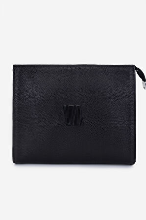 Valmenti Unisex Hakiki Deri Siyah Floter El Çantası 1012 2012 CANTA Y25 SIYAH FLTR