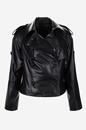 Valmenti Kadın Hakiki Deri Deri Mont 616 Z-4047 BN DERIMONT Y25 SIYAH VEGETAL