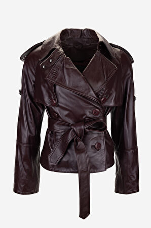 Valmenti Kadın Bordo Hakiki Deri Deri Mont 616 Z-4047 BN DERIMONT Y25 BORDO ZIG