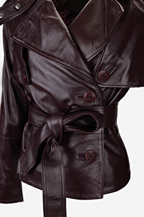 Valmenti Kadın Bordo Hakiki Deri Deri Mont 616 Z-4047 BN DERIMONT Y25 BORDO ZIG