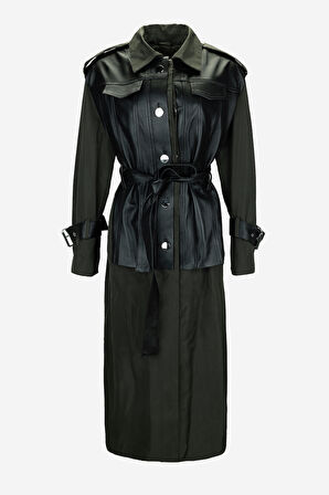 Valmenti Kadın Hakiki Deri Haki Süet Deri Mont 616 5244 BN MANTO Y25 HAKI SUET