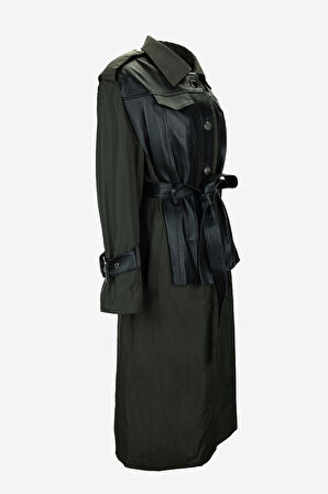 Valmenti Kadın Hakiki Deri Haki Süet Deri Mont 616 5244 BN MANTO Y25 HAKI SUET