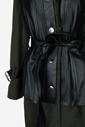 Valmenti Kadın Hakiki Deri Haki Süet Deri Mont 616 5244 BN MANTO Y25 HAKI SUET