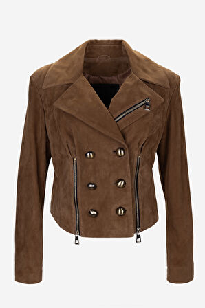 Valmenti Kadın Hakiki Deri Deri Mont 616 Z-4103 BN DERIMONT Y25 VISKI SUET