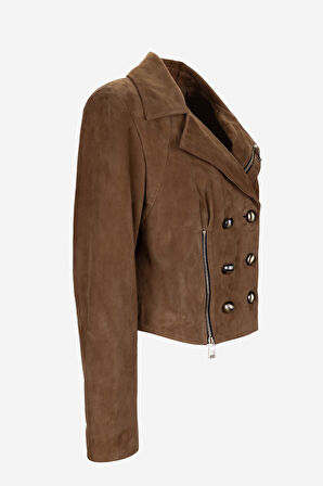 Valmenti Kadın Hakiki Deri Deri Mont 616 Z-4103 BN DERIMONT Y25 VISKI SUET