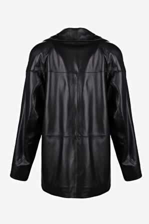 Valmenti Kadın Hakiki Deri Deri Mont 616 Z-4042 BN DERI CEKET Y25 SIYAH VEGETAL