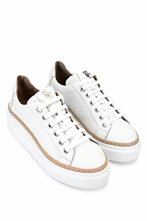 Tamer Tanca Kadın Hakiki Deri Beyaz Sneakers & Spor Ayakkabı 937 5022-09 BN AYK Y23 BEYAZ FLOTER
