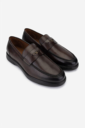 Valmenti Erkek Hakiki Deri Kahverengi Loafer Ayakkabı 987 209 ERK AYK Y25 KAHVE