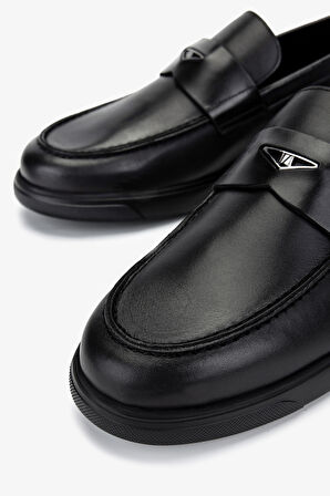 Valmenti Erkek Hakiki Deri Siyah Deri Loafer Ayakkabı 987 209 ERK AYK Y25 SIYAH DR