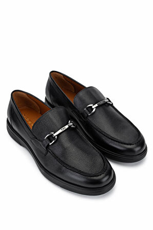 Tamer Tanca Erkek Hakiki Deri Siyah Loafer Ayakkabı 987 208 ERK AYK Y25 SIYAH