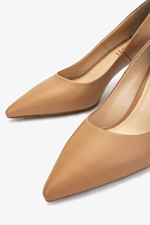 Valmenti Kadın Taba Deri Topuklu Ayakkabı 1074 2088 BN AYK Y25 TABA DR