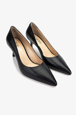 Valmenti Kadın Siyah Deri Topuklu Ayakkabı 1074 2088 BN AYK Y25 SIYAH DR