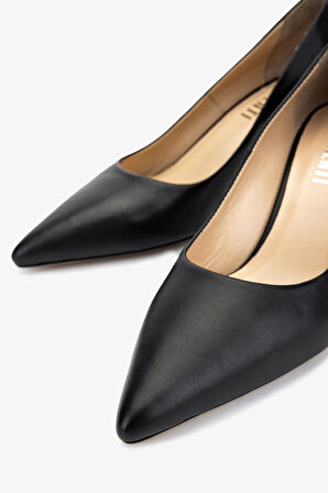 Valmenti Kadın Siyah Deri Topuklu Ayakkabı 1074 2088 BN AYK Y25 SIYAH DR