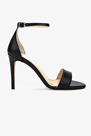 Valmenti Kadın Siyah Deri Topuklu Ayakkabı 1074 2280 BN AYK Y25 SIYAH DR