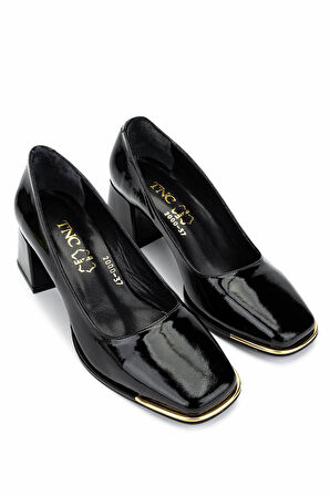 Tamer Tanca Kadın Hakiki Deri Siyah Rugan Topuklu Ayakkabı 1081 2000 BN AYK Y25 SIYAH RGN