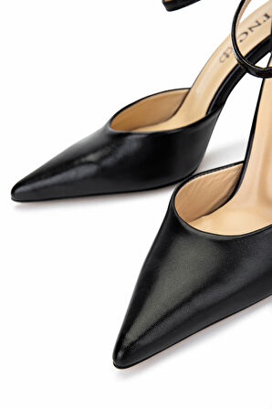 Tamer Tanca Kadın Hakiki Deri Siyah Topuklu Ayakkabı 1036 H7457 BN AYK Y25 SIYAH/SIYAH RGN