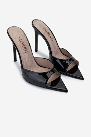 Valmenti Kadın Siyah Rugan Topuklu Terlik 1096 6766 BN TRLK Y25 SIYAH RGN