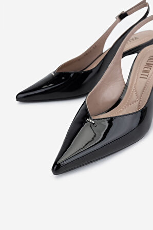 Valmenti Kadın Siyah Rugan Topuklu Ayakkabı 1096 9822 BN AYK Y25 SIYAH RGN