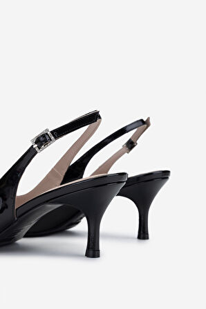 Valmenti Kadın Siyah Rugan Topuklu Ayakkabı 1096 9822 BN AYK Y25 SIYAH RGN