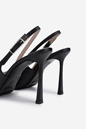 Valmenti Kadın Siyah Deri Topuklu Ayakkabı 1096 9801 BN AYK Y25 SIYAH DR