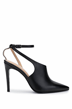 Tamer Tanca Kadın Hakiki Deri  Siyah Topuklu Ayakkabı 594 6127 BN AYK Y15 SIYAH