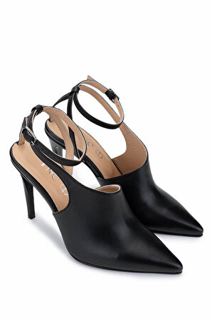 Tamer Tanca Kadın Hakiki Deri  Siyah Topuklu Ayakkabı 594 6127 BN AYK Y15 SIYAH