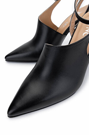 Tamer Tanca Kadın Hakiki Deri  Siyah Topuklu Ayakkabı 594 6127 BN AYK Y15 SIYAH