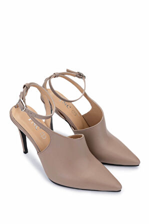 Tamer Tanca Kadın Hakiki Deri Vizon Topuklu Ayakkabı 594 6127 BN AYK Y15 VIZON