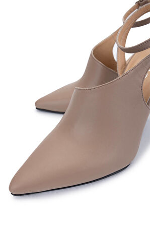 Tamer Tanca Kadın Hakiki Deri Vizon Topuklu Ayakkabı 594 6127 BN AYK Y15 VIZON