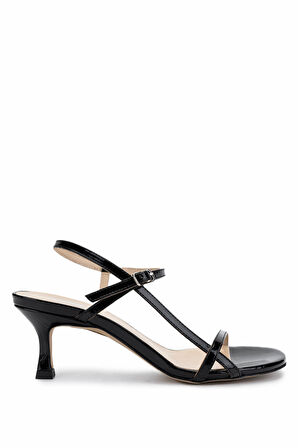 Tamer Tanca Kadın Hakiki Deri Siyah Rugan Topuklu Ayakkabı 1078 25528 BN AYK Y25 SIYAH RGN