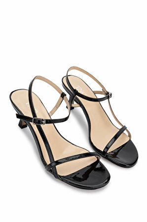 Tamer Tanca Kadın Hakiki Deri Siyah Rugan Topuklu Ayakkabı 1078 25528 BN AYK Y25 SIYAH RGN