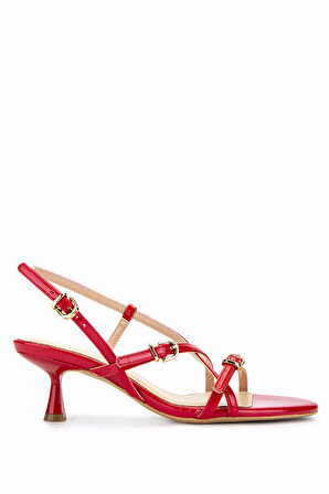 Tamer Tanca Kadın Hakiki Deri Kırmızı Rugan Topuklu Ayakkabı 654 368 BN AYK Y25 KIRMIZI KRSK RGN