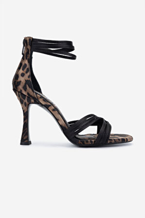 Valmenti Kadın Leopar Topuklu Ayakkabı 735 5951 BN AYK Y25 LEOPAR SATEN