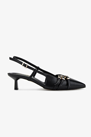 Valmenti Kadın Siyah Deri Topuklu Ayakkabı 1073 051 BN AYK Y25 SIYAH DR