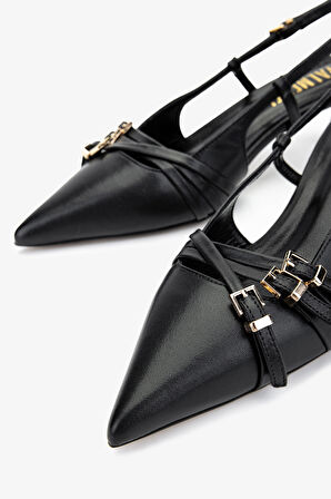 Valmenti Kadın Siyah Deri Topuklu Ayakkabı 1073 051 BN AYK Y25 SIYAH DR