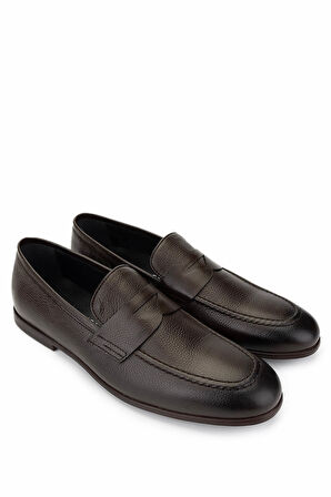 Tamer Tanca Erkek Hakiki Deri Kahverengi Loafer Ayakkabı 325 800-57 ERK AYK Y25 KAHVE DR
