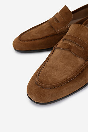 Valmenti Erkek Hakiki Deri Kahverengi Loafer Ayakkabı 374 1834 ERK AYK Y25 SIGARO SUET