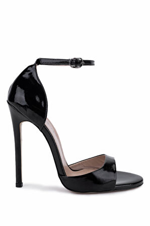 Tamer Tanca Kadın Hakiki Deri Siyah Rugan Topuklu Ayakkabı 820 910 BN AYK Y25 SIYAH KRSK RGN