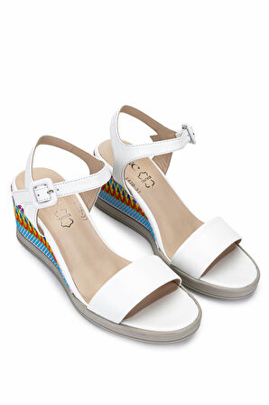 Tamer Tanca Kadın Hakiki Deri Beyaz Topuklu Ayakkabı 33 1410 BN AYK Y25 BEYAZ