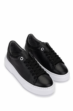 Tamer Tanca Kadın Hakiki Deri Siyah Floter Sneakers & Spor Ayakkabı 04 Z-2501 BN AYK Y25 SIYAH FLTR