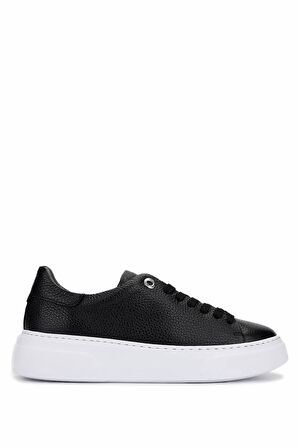 Tamer Tanca Kadın Hakiki Deri Siyah Floter Sneakers & Spor Ayakkabı 04 Z-2501 BN AYK Y25 SIYAH FLTR