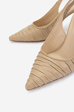 Valmenti Kadın Hakiki Deri Bej Topuklu Ayakkabı 1138 2222 BN AYK Y25 NUDE