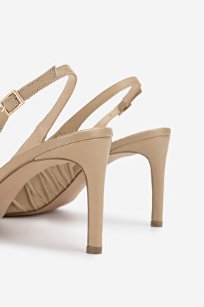 Valmenti Kadın Hakiki Deri Bej Topuklu Ayakkabı 1138 2222 BN AYK Y25 NUDE