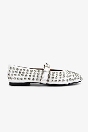 Valmenti Kadın Hakiki Deri Beyaz Babet Ayakkabı 979 021 BN AYK Y25 BEYAZ DR