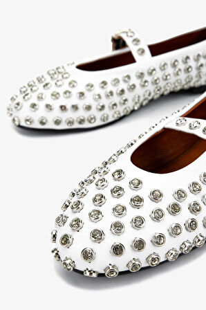 Valmenti Kadın Hakiki Deri Beyaz Babet Ayakkabı 979 021 BN AYK Y25 BEYAZ DR