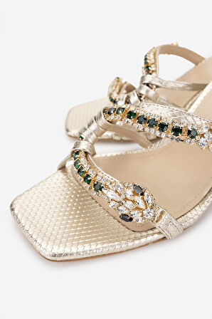 Valmenti Kadın Hakiki Deri Sarı Terlik 1141 564 MAREN 6-1 BYN TRLK Y25 GOLD SNAKE