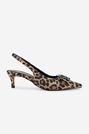 Valmenti Kadın Hakiki Deri Topuklu Ayakkabı 1141 VAL IRIS-350 BN AYK Y25 LEOPARD BLK