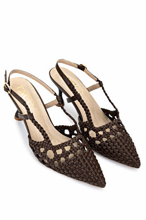 Tamer Tanca Kadın Vegan Kahverengi Topuklu Ayakkabı 932 3911 BN AYK Y25 ACI KAHVE