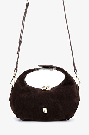 Valmenti Kadın Hakiki Deri Kahverengi Süet El Çantası 1099 204 BN CNT Y25 KAHVE SUET