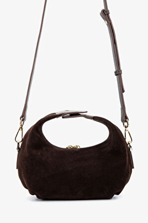 Valmenti Kadın Hakiki Deri Kahverengi Süet El Çantası 1099 204 BN CNT Y25 KAHVE SUET